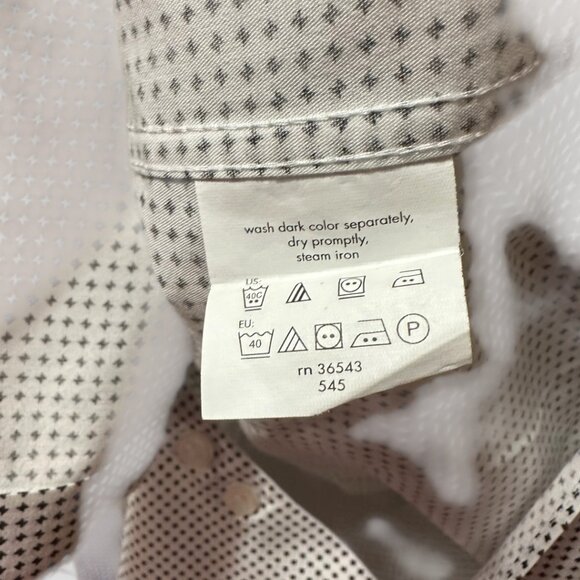 ☆ Mens Kenneth Cole Reaction Long Sleeve Button Up Dress Shirt Size 17.5 Blk/Wht - Picture 11 of 11